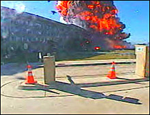 This photo was taken by security cameras outside the Pentagon on September 11.