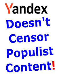 yandex doesn't censor populist content